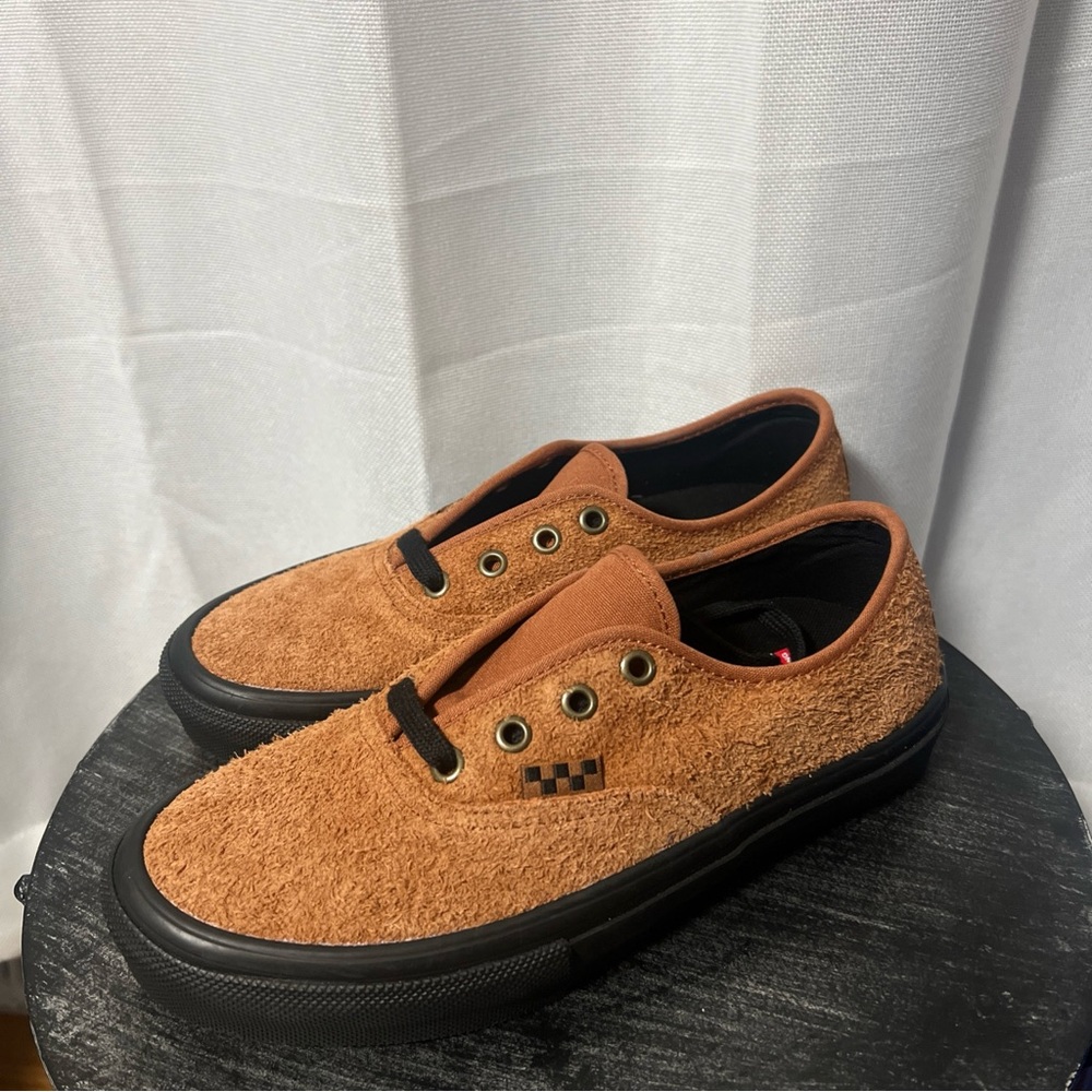 Vans Skate Authentic Hairy Suede Black Rust Siz US 6  Men New Rare VN0A2Z2Z8D3